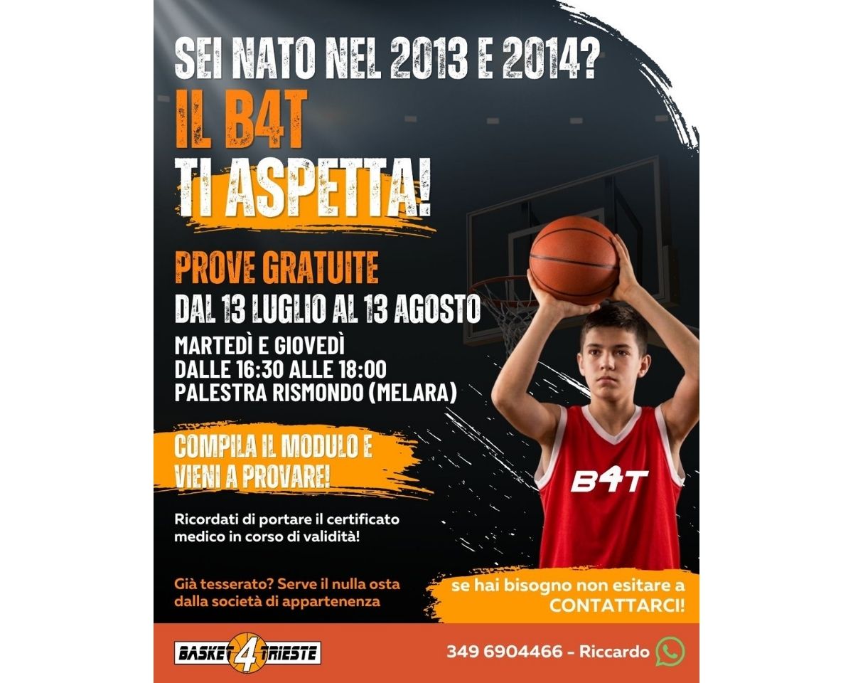 Sei nato nel 2013-2014? Il B4T ti aspetta!
